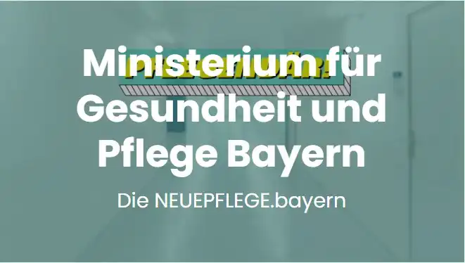 Text auf Bild "Ministerium für Gesundheit und Pflege Bayern."
