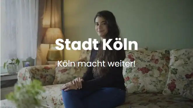 Text auf Bild "Stadt Köln Köln macht weiter!"
